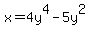 x=4y%5E4-5y%5E2