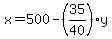 x=500-%2835%2F40%29y