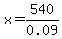 x=540%2F0.09
