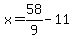 x=58%2F9-11+
