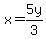 x=5y%2F3