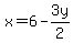 x=6-3y%2F2