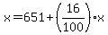 x=651%2B%2816%2F100%29x