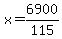 x=6900%2F115