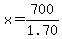 x=700%2F1.70