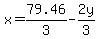 x=79.46%2F3-2y%2F3