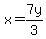 x=7y%2F3