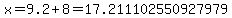 x=9.2%2B8=17.211102550927979