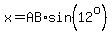 x=AB%2Asin%2812%5Eo%29