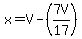 x=V-%287V%2F17%29