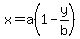 x=a%281-y%2Fb%29