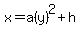 x=a%28y%29%5E2+%2B+h