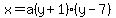 x=a%28y%2B1%29%28y-7%29