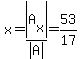x=abs%28A%5Bx%5D%29%2Fabs%28A%29=53%2F17