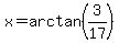 x=arctan%283%2F17%29