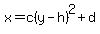 x=c%28y-h%29%5E2%2Bd