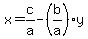 x=c%2Fa-%28b%2Fa%29y