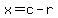 x=c-r