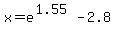 x=e%5E%281.55%29-2.8