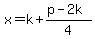 x=k%2B%28p-2k%29%2F4