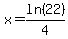 x=ln%2822%29%2F4