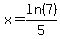 x=ln%287%29%2F5