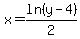 x=ln%28y-4%29%2F2