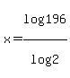 x=log%28196%29%2Flog%282%29