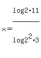 x=log%282%2A11%29%2Flog%282%5E2%2A3%29