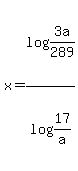 x=log%283a%2F289%29%2Flog%2817%2Fa%29