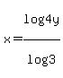 x=log%284y%29%2Flog%283%29