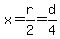 x=r%2F2=d%2F4