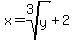 x=root%283%2Cy%29%2B2