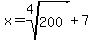 x=root%284%2C200%29%2B7