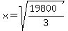 x=sqrt%28%2819800%29%2F3%29