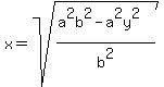 x=sqrt%28%28a%5E2b%5E2-a%5E2y%5E2%29%2Fb%5E2%29
