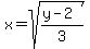 x=sqrt%28%28y-2%29%2F3%29