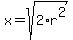 x=sqrt%282%2Ar%5E2%29
