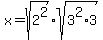 x=sqrt%282%5E2%29%2Asqrt%283%5E2%2A3%29