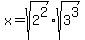 x=sqrt%282%5E2%29%2Asqrt%283%5E3%29