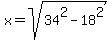 x=sqrt%2834%5E2-18%5E2%29