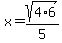 x=sqrt%284%2A6%29%2F5