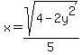 x=sqrt%284-2y%5E2%29%2F5