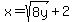 x=sqrt%288y%29%2B2