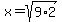 x=sqrt%289%2A2%29