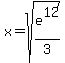 x=sqrt%28e%5E12%2F3%29