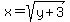 x=sqrt%28y%2B3%29