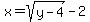 x=sqrt%28y-4%29-2