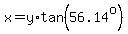 x=y%2Atan%2856.14%5Eo%29