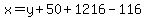 x=y%2B50%2B1216-116